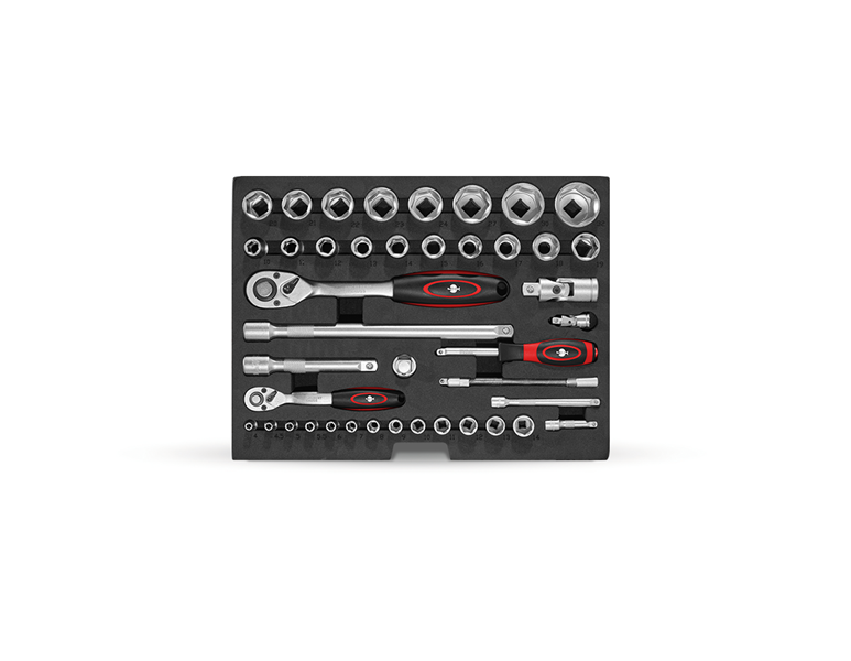 Hauptansicht, STRAUSSbox Zubehör, Steckschl.-Einlage 1/4" + 1/2" Classic midi