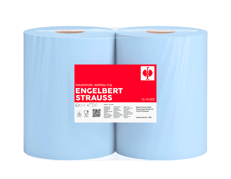 Hauptansicht, Betriebsbedarf, Reinigungspapierrolle, 3-lagig, 2x 500 Abrisse