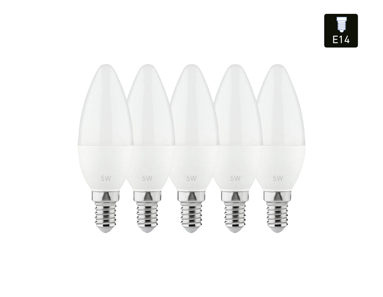 Hauptansicht, Werkzeuge, 5er Pack LED-Lampe E14 Kerze