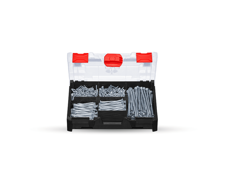 Hauptansicht, Schrauben, Universalschrauben-Sortiment Edelstahl A2 in Box