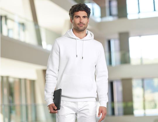 Ansicht 2, e.s. Hoody-Sweatshirt poly cotton, weiß