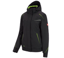 Hauptansicht, Winter­ Softshell­jacke e.s.​motion 2020, Damen, schwarz/seegrün