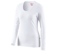 Hauptansicht, e.s. Longsleeve cotton stretch, Damen, weiß
