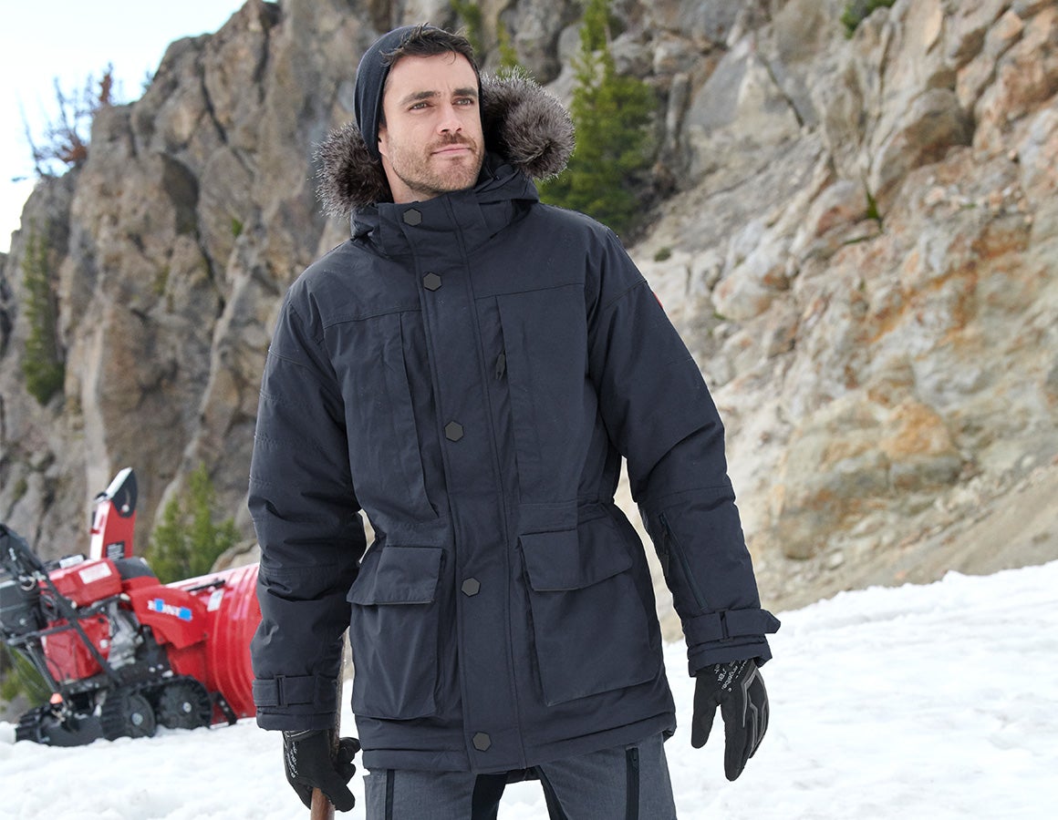 Herren Parka Luxus Parka Mit Echtfell Parka Mit Echtfell