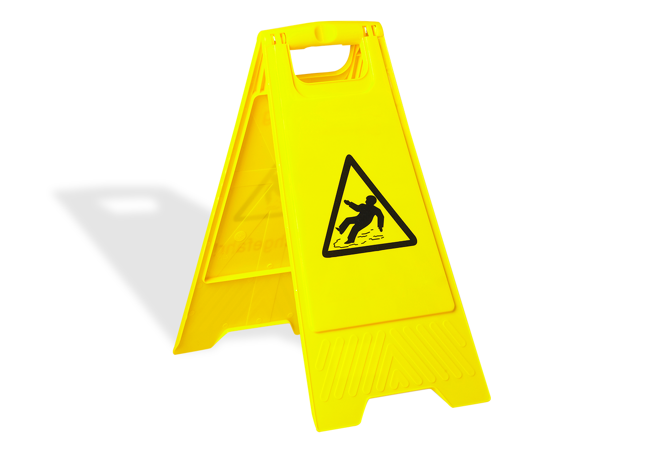 Feuchtreinigung | Nassreinigung: Warnschild - Achtung Rutschgefahr