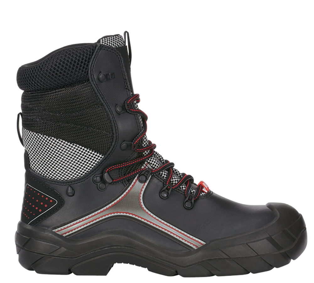 S3: e.s. S3 Sicherheitsstiefel Pollux + schwarz/rot