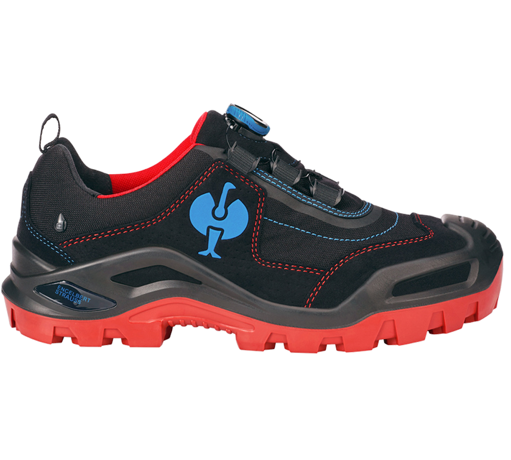 S3: S3 Sicherheitshalbschuhe e.s. Kastra II low + schwarz/feuerrot/enzianblau