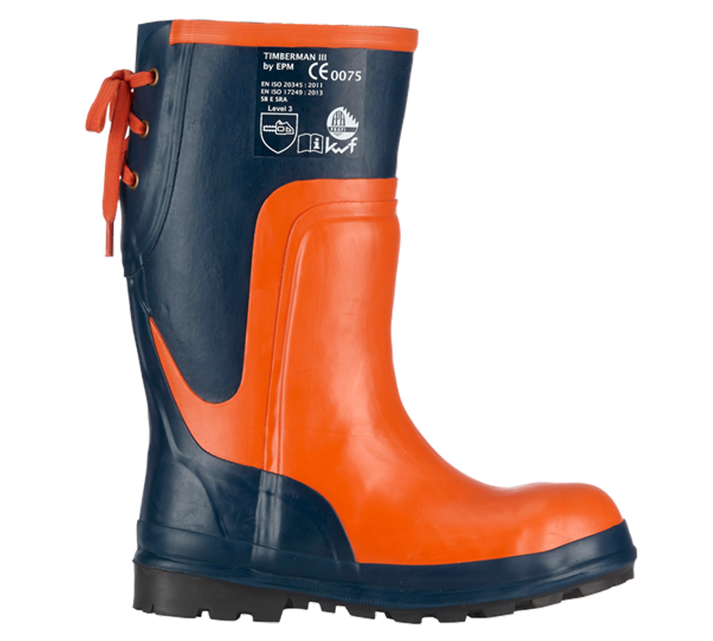 SB: SB Forst-Sicherheitsstiefel Timberman III + blau/orange