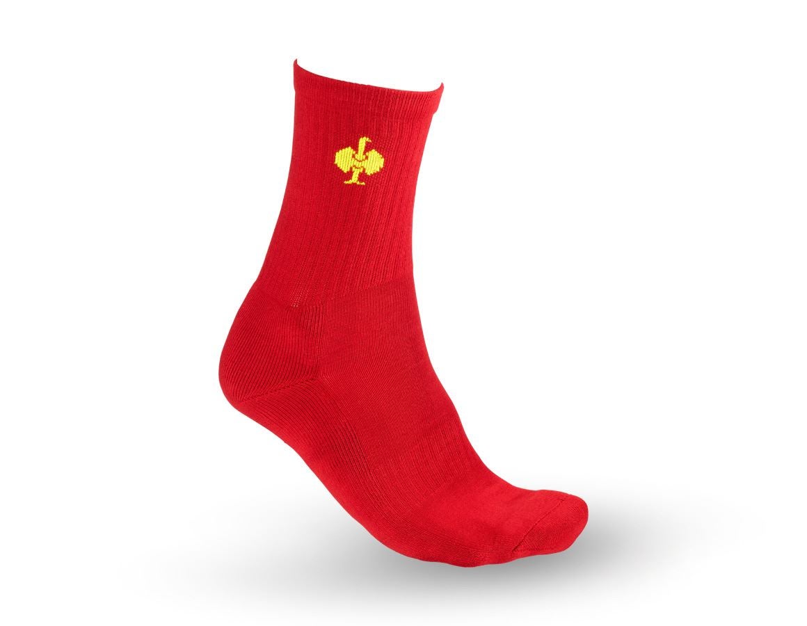 Socken | Strümpfe: e.s. Allround Socken Classic light/high, 3er Pack + feuerrot/warngelb