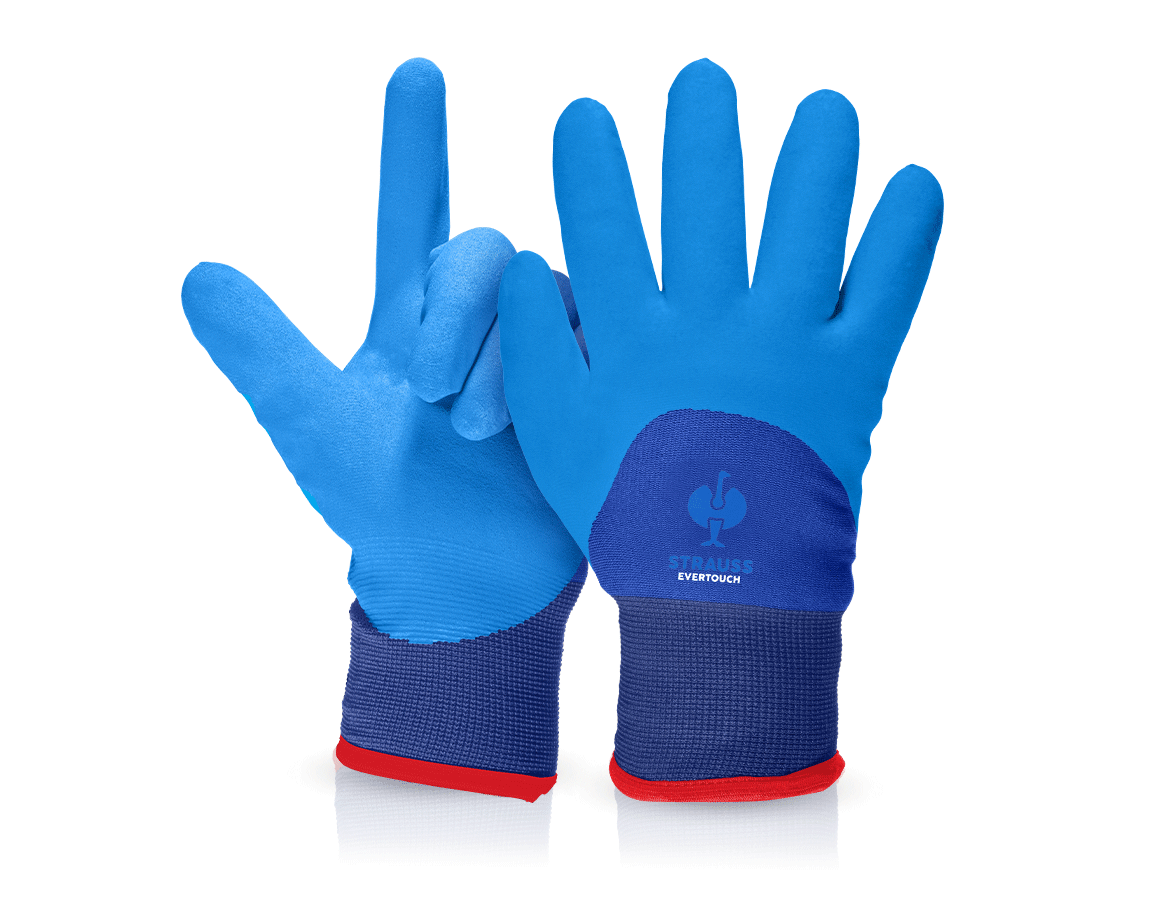 Beschichtet: Nitril-Handschuhe evertouch winter + blau/dunkelblau