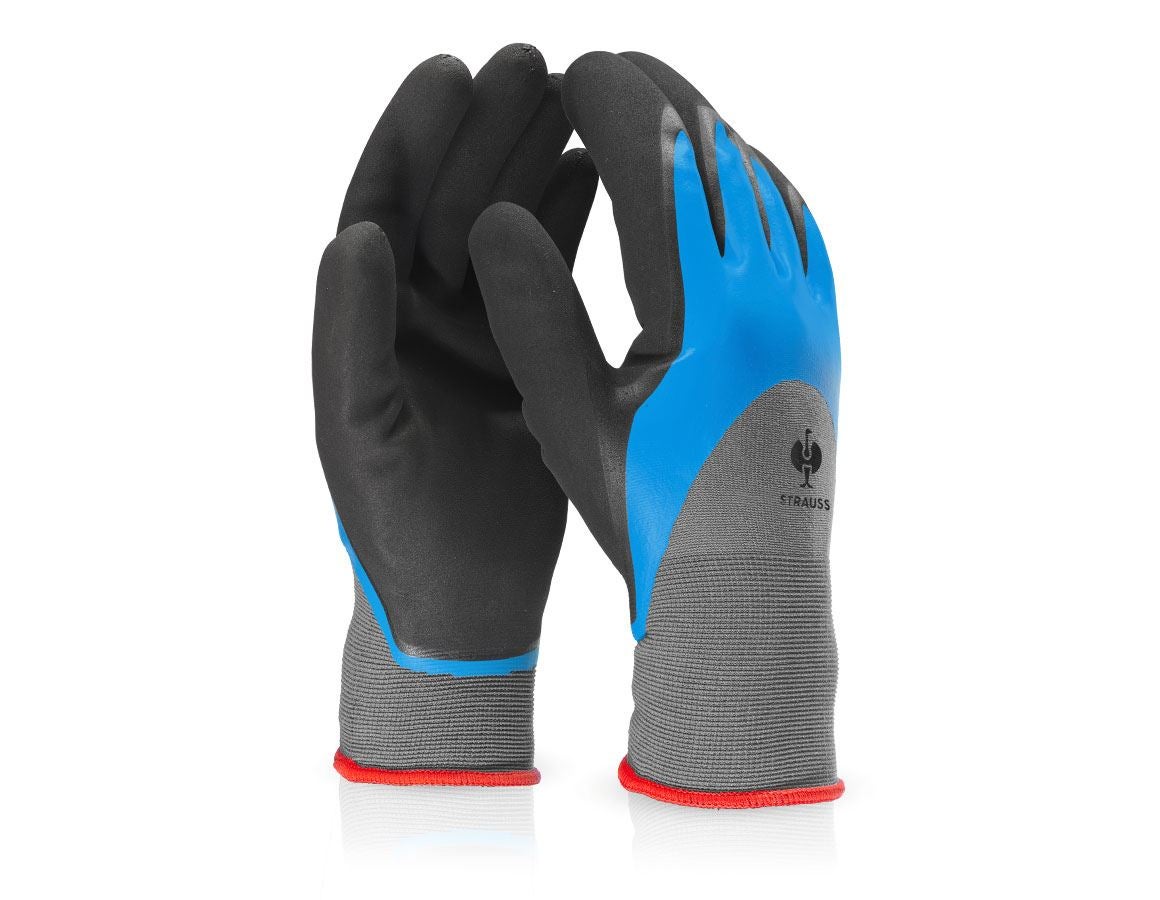 Beschichtet: Nitrilschaum-Handschuhe Flexible Pro + blau/grau-melange