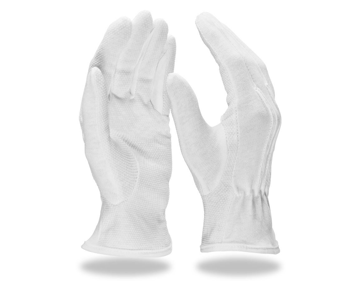 Beschichtet: PVC-Trikot-Handschuhe Grip, 12er Pack + weiß