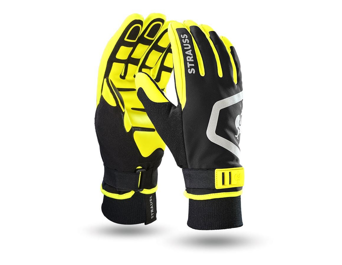 Hybrid: Handschuhe e.s.trail winter + schwarz/acidgelb/basaltgrau