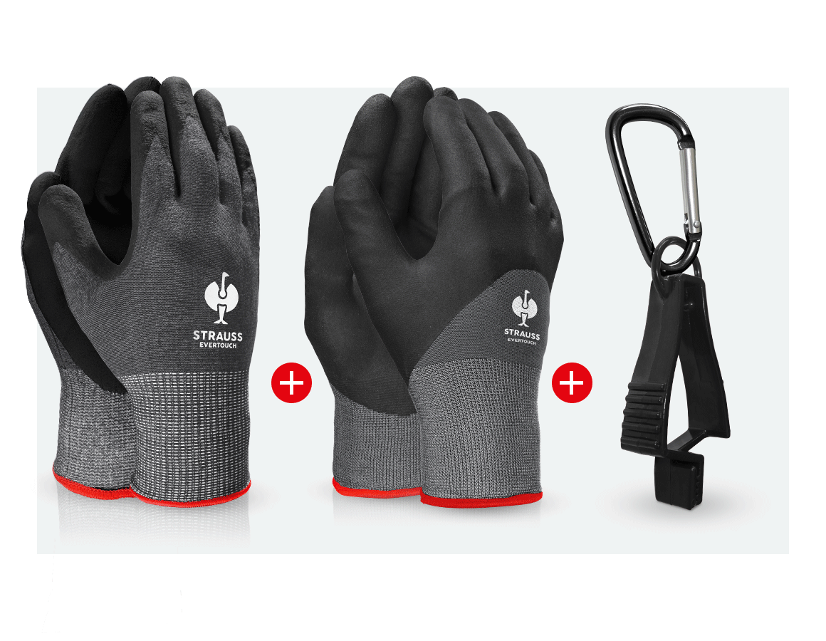 Angebote des Monats: Handschuh Set evertouch allseasons & winter + Clip + schwarz/grau