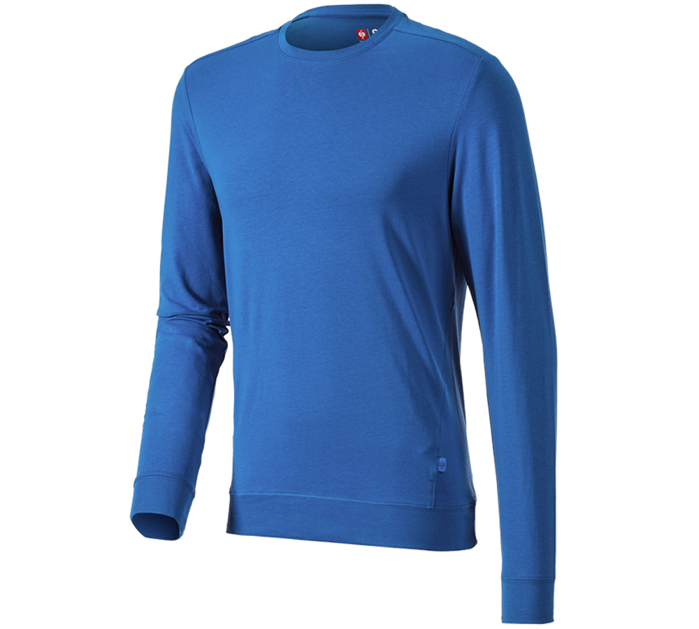 Shirts & Co.: e.s. Longsleeve cotton stretch + enzianblau