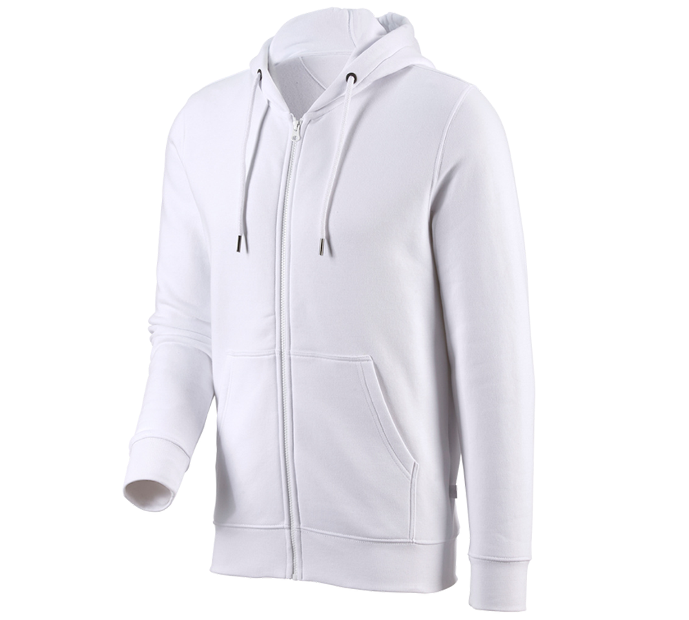 Shirts & Co.: e.s. Hoody-Sweatjacke poly cotton + weiß