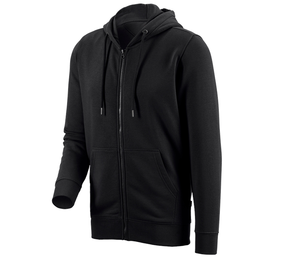 Shirts & Co.: e.s. Hoody-Sweatjacke poly cotton + schwarz