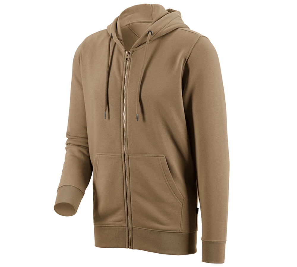 Shirts & Co.: e.s. Hoody-Sweatjacke poly cotton + khaki