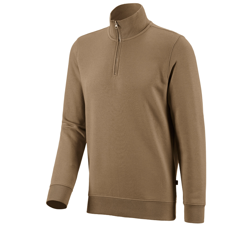 Shirts & Co.: e.s. ZIP-Sweatshirt poly cotton + khaki