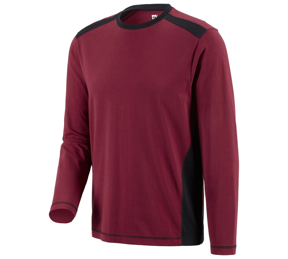 Themen: Longsleeve cotton e.s.active + bordeaux/schwarz