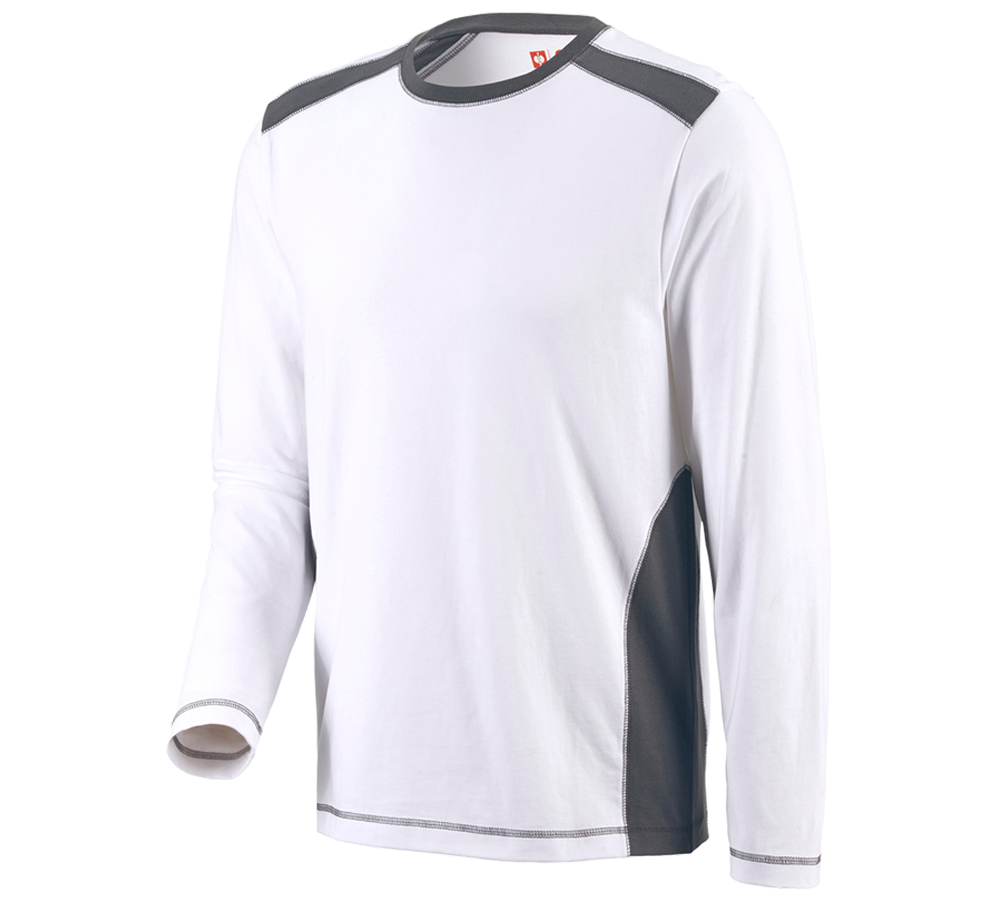 Themen: Longsleeve cotton e.s.active + weiß/anthrazit