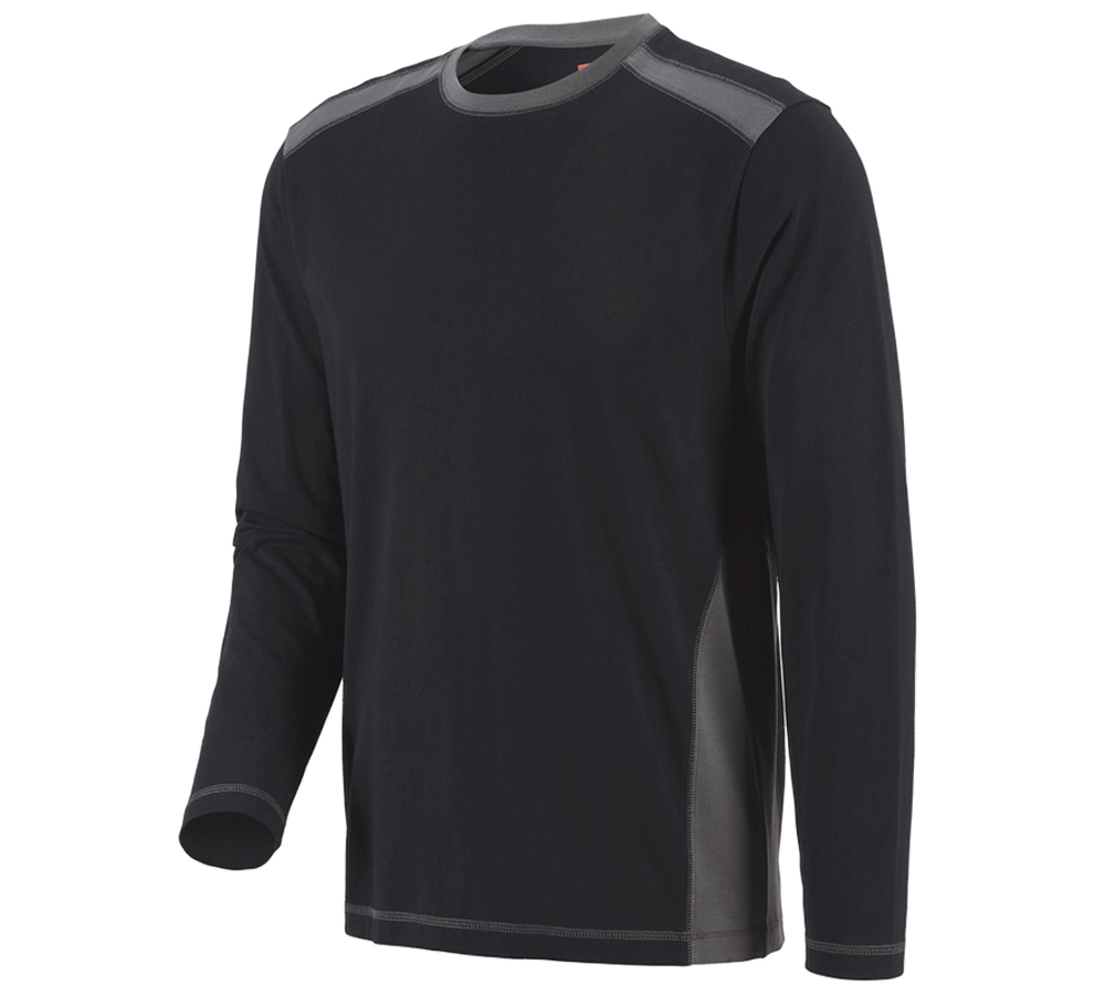 Themen: Longsleeve cotton e.s.active + schwarz/anthrazit