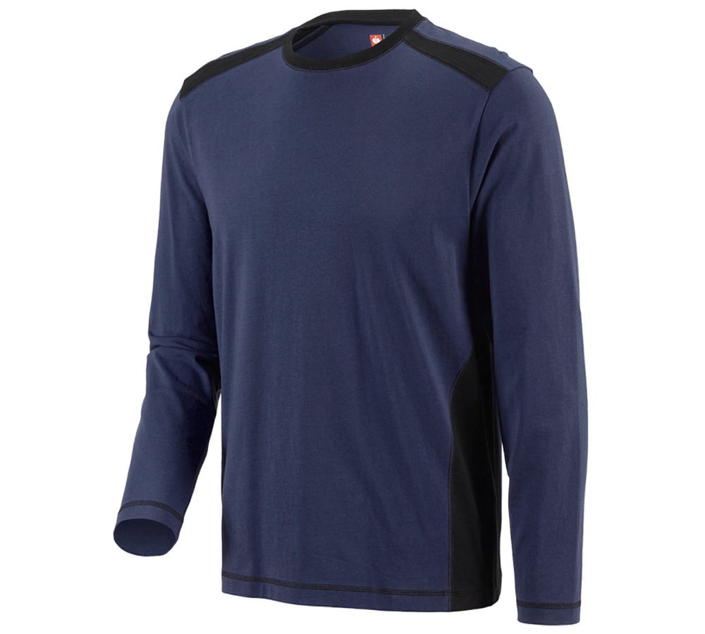 Themen: Longsleeve cotton e.s.active + dunkelblau/schwarz