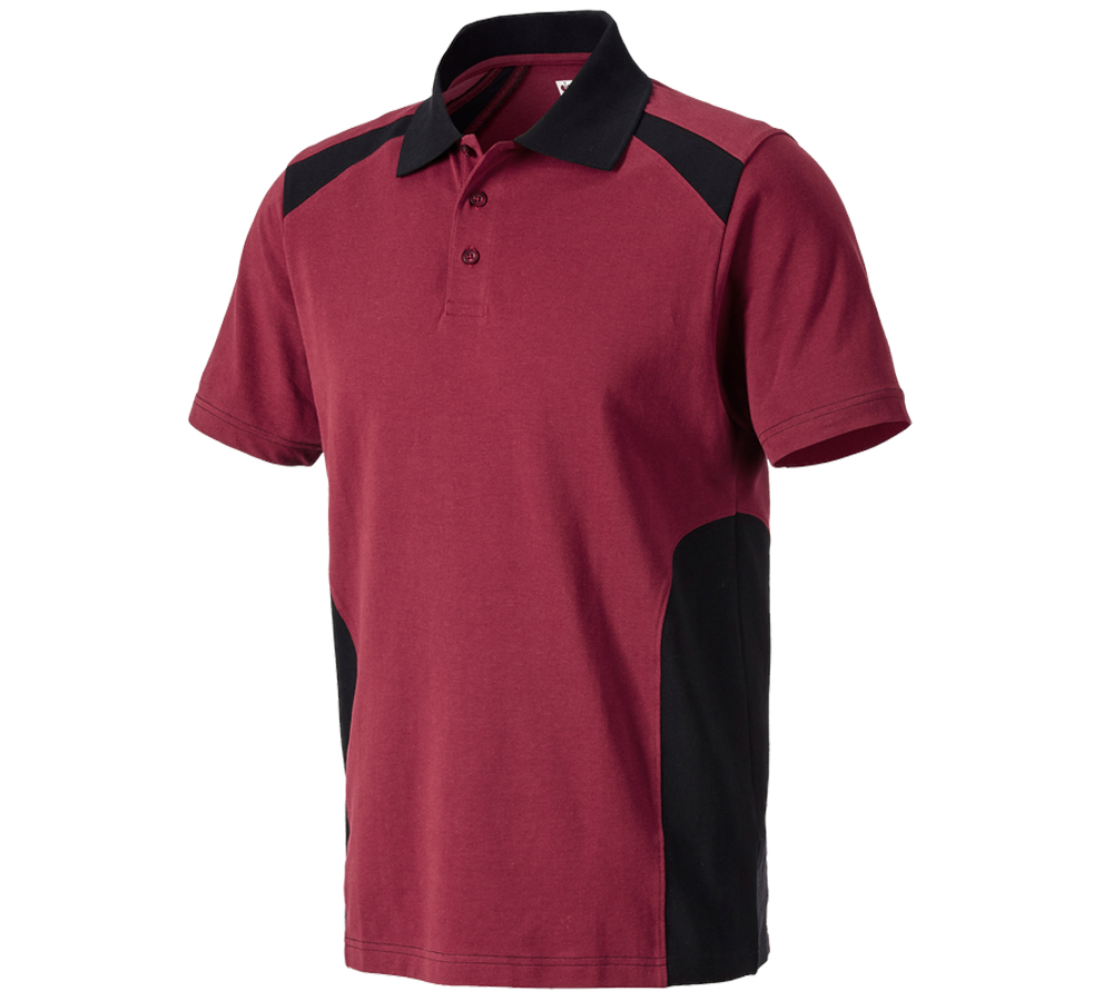 Themen: Polo-Shirt cotton e.s.active + bordeaux/schwarz