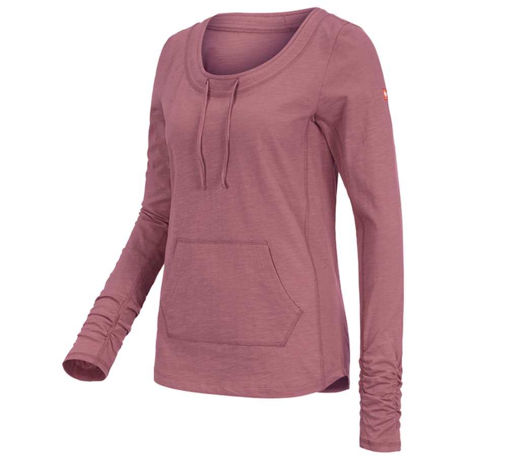Shirts & Co.: e.s. Longsleeve cotton slub, Damen + altrosa