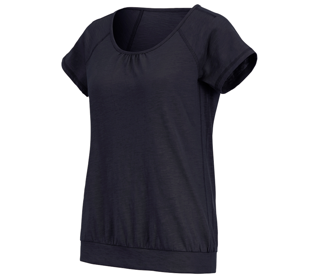 Shirts & Co.: e.s. T-Shirt cotton slub, Damen + dunkelblau