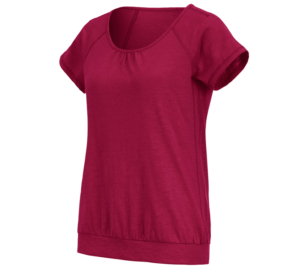 Shirts & Co.: e.s. T-Shirt cotton slub, Damen + beere
