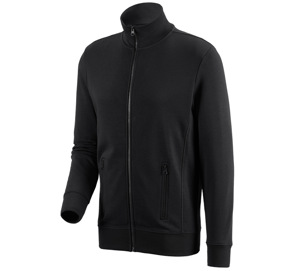 Shirts & Co.: e.s. Sweatjacke poly cotton + schwarz