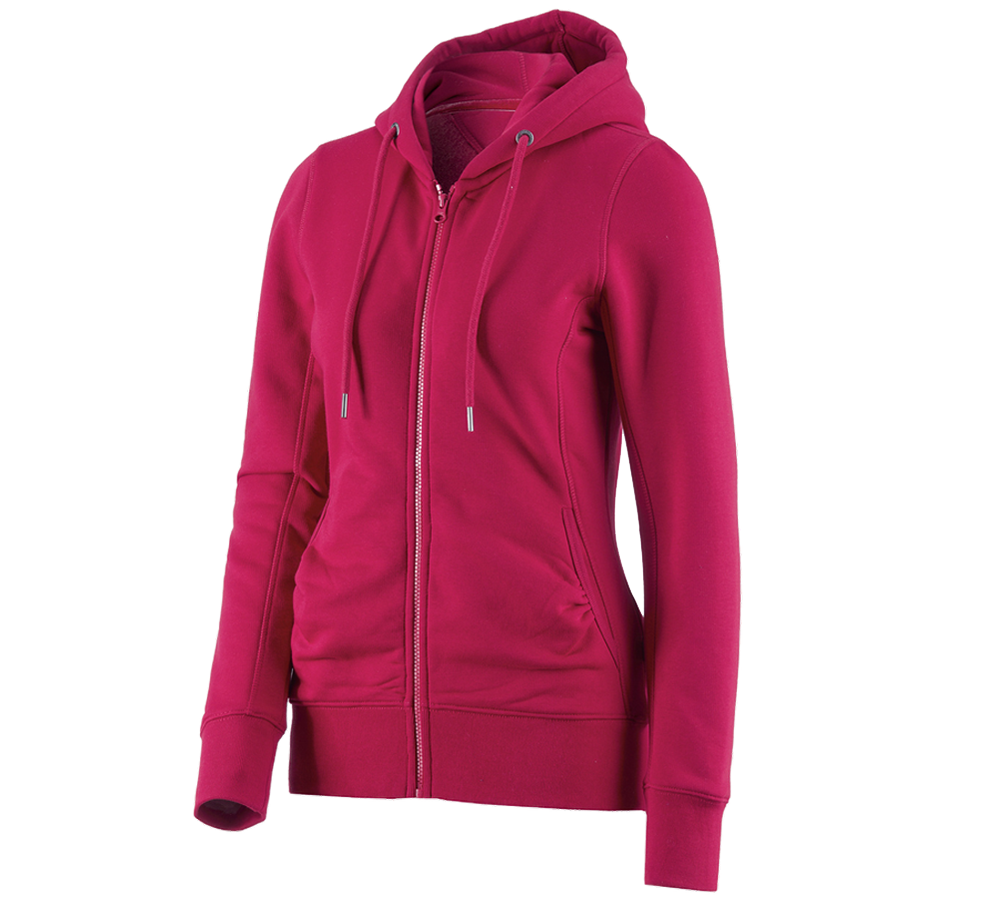 Shirts & Co.: e.s. Hoody-Sweatjacke poly cotton, Damen + beere