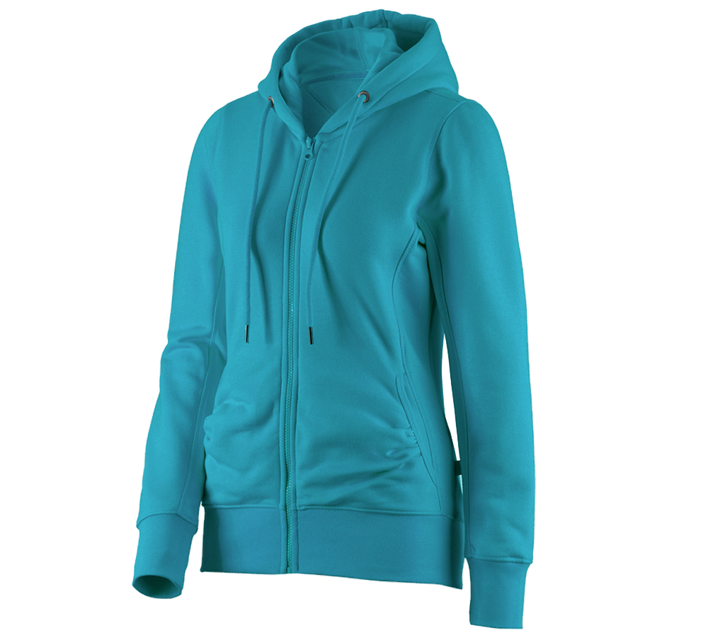 Shirts & Co.: e.s. Hoody-Sweatjacke poly cotton, Damen + ozean