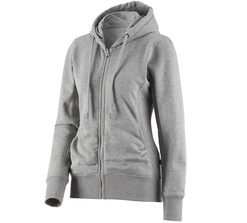 Shirts & Co.: e.s. Hoody-Sweatjacke poly cotton, Damen + graumeliert