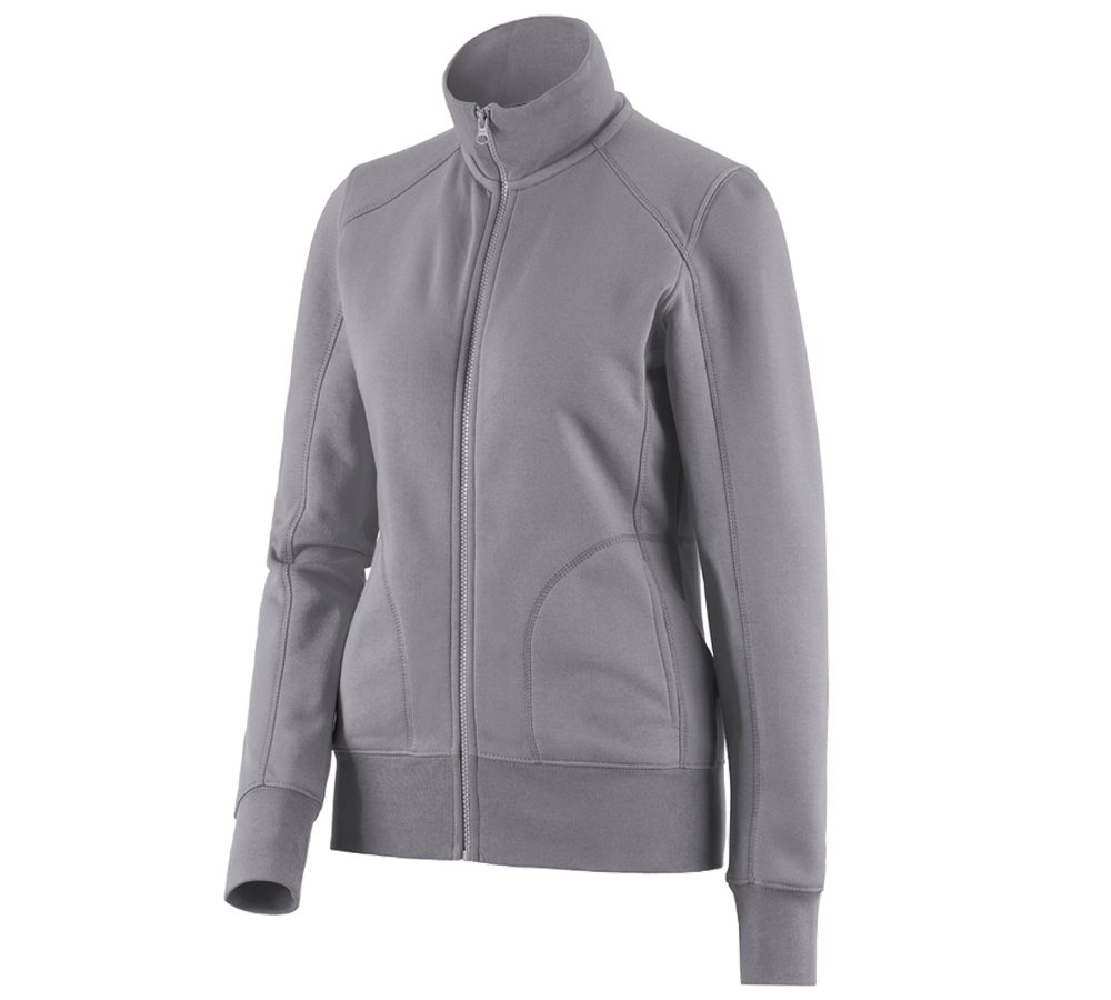 Themen: e.s. Sweatjacke poly cotton, Damen + platin