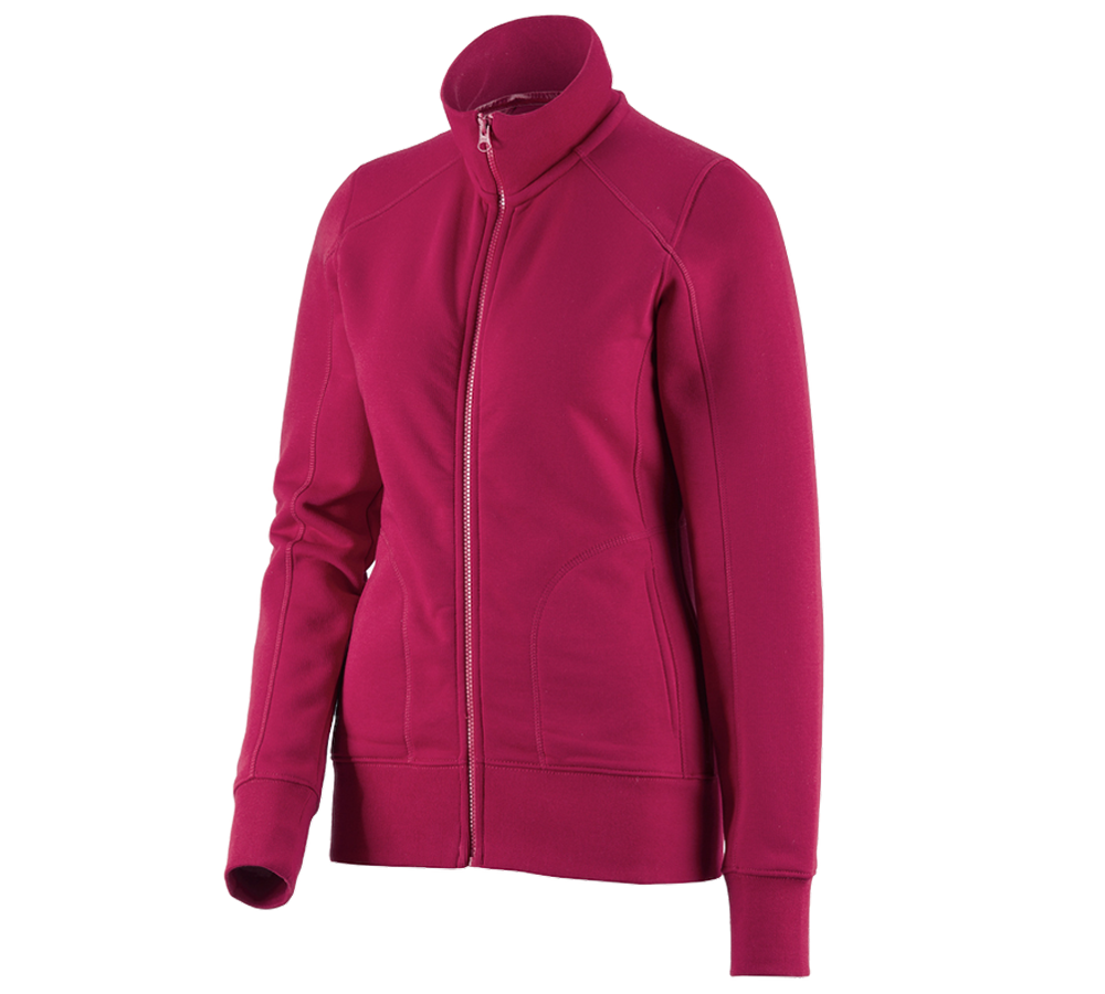 Shirts & Co.: e.s. Sweatjacke poly cotton, Damen + beere