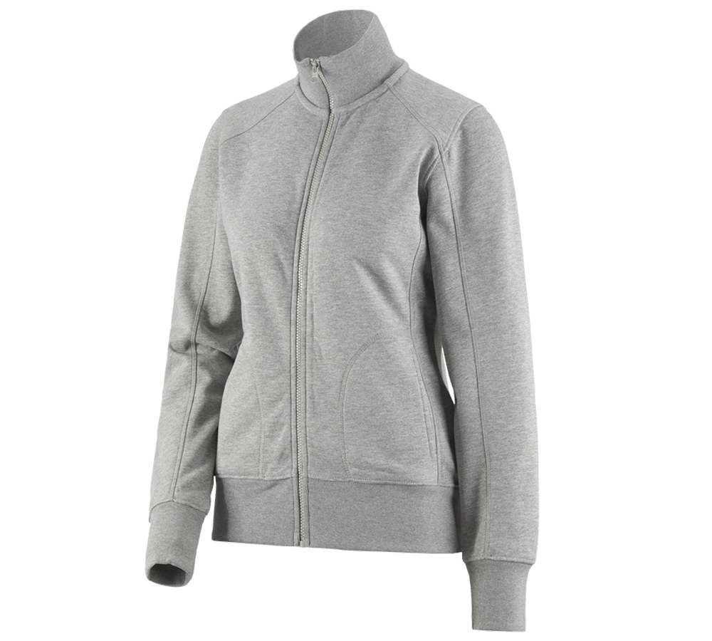 Shirts & Co.: e.s. Sweatjacke poly cotton, Damen + graumeliert