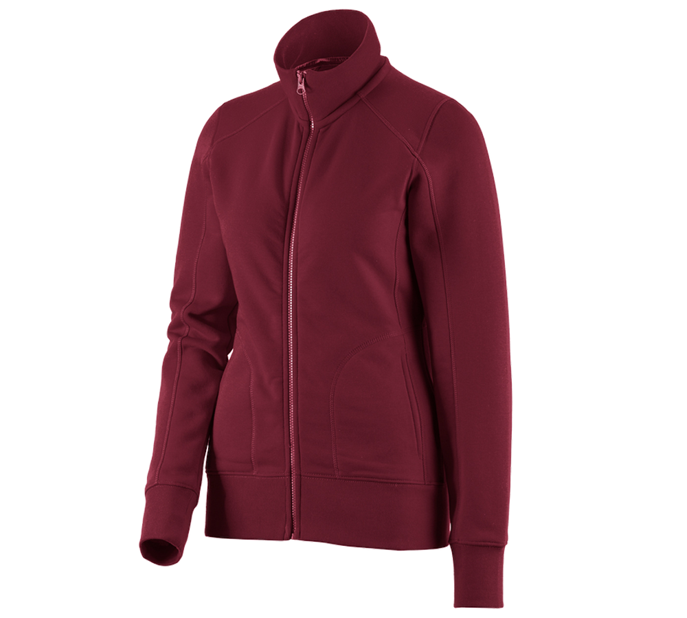 Shirts & Co.: e.s. Sweatjacke poly cotton, Damen + bordeaux