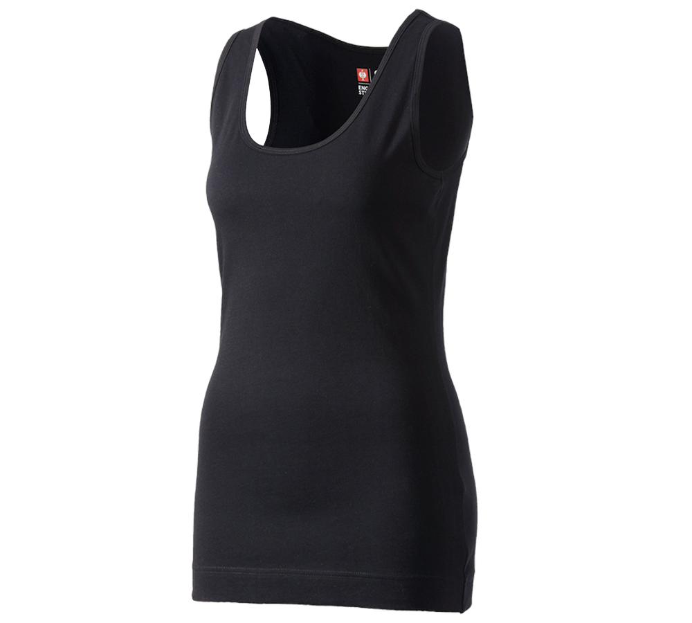 Themen: e.s. Long-Tank cotton, Damen + schwarz