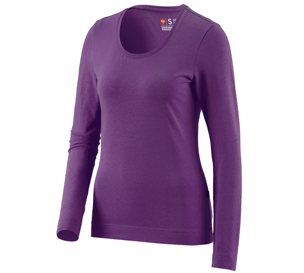 Shirts & Co.: e.s. Longsleeve cotton stretch, Damen + violett