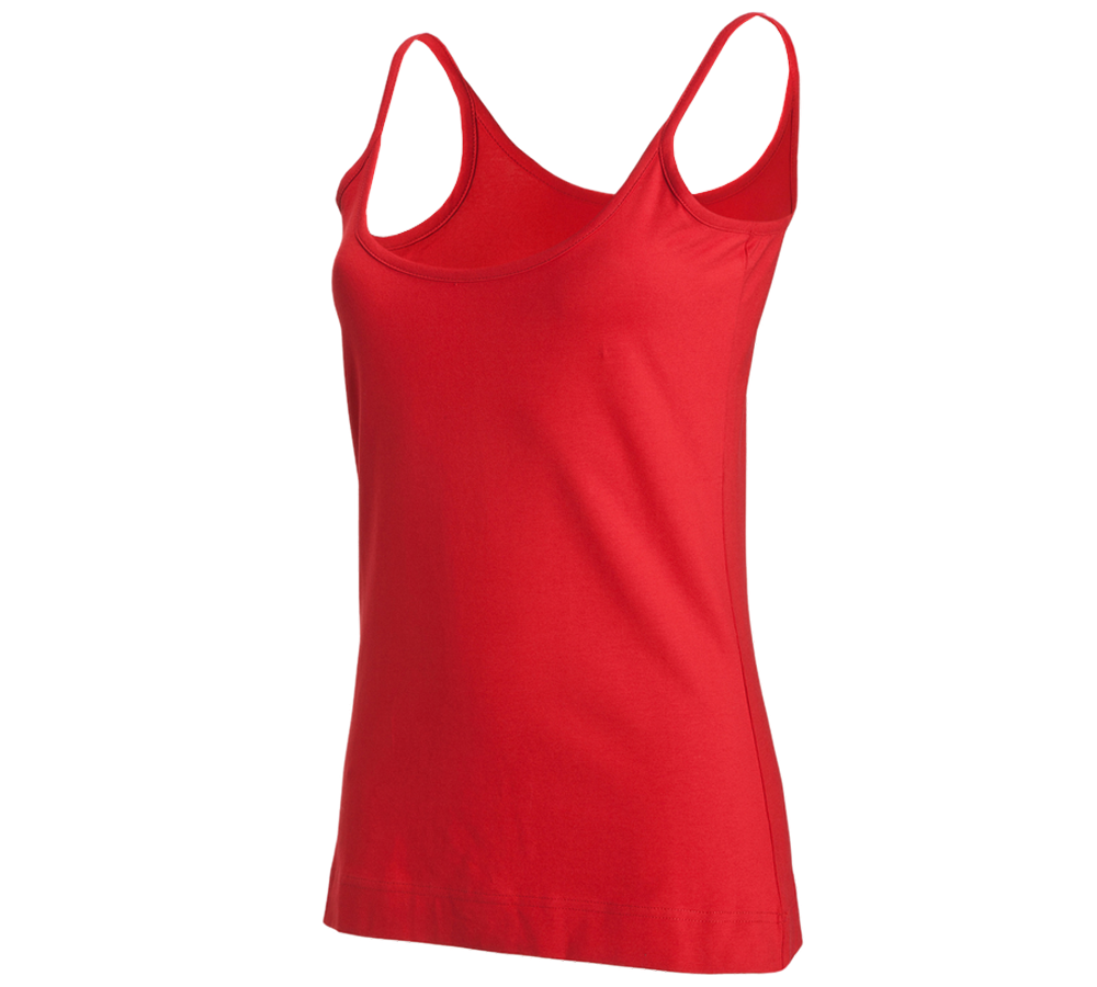 Shirts & Co.: e.s. Spaghetti-Top cotton stretch, Damen + feuerrot