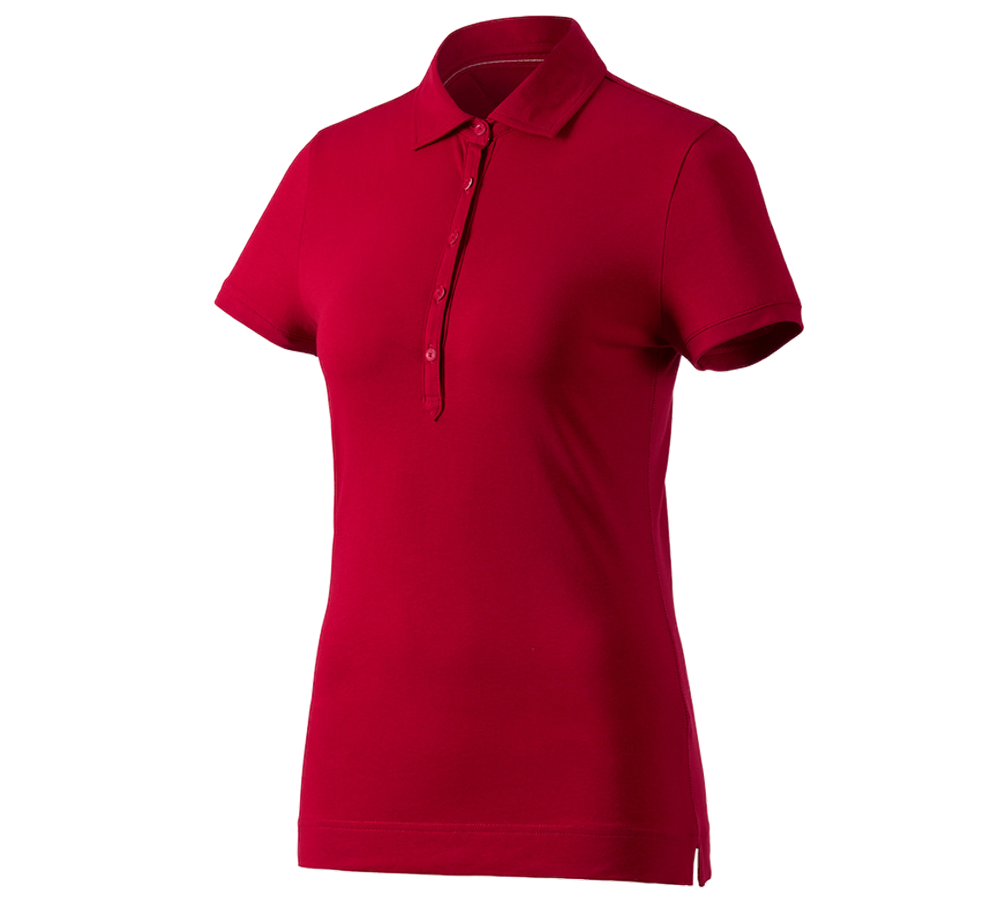 Shirts & Co.: e.s. Polo-Shirt cotton stretch, Damen + feuerrot
