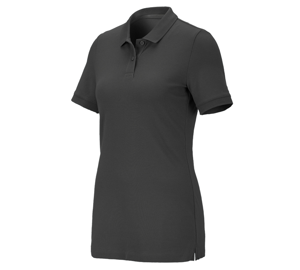 Themen: e.s. Piqué-Polo cotton stretch, Damen + anthrazit