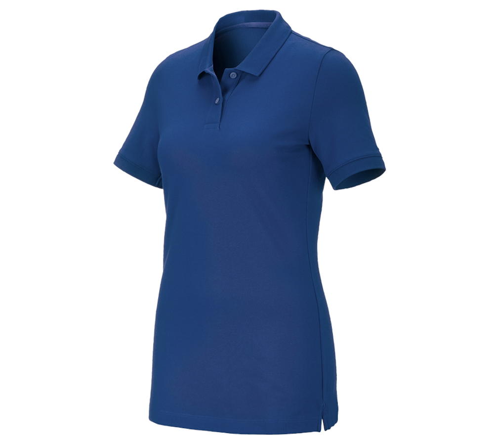 Shirts & Co.: e.s. Piqué-Polo cotton stretch, Damen + alkaliblau
