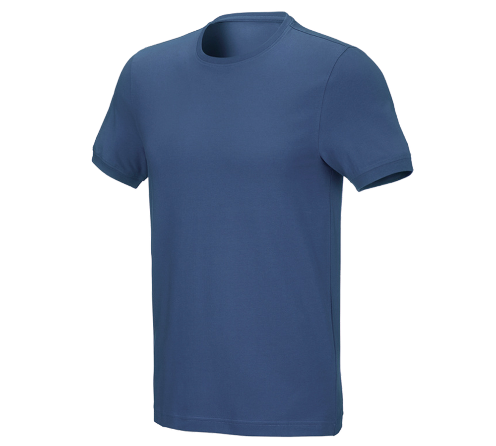 Shirts & Co.: e.s. T-Shirt cotton stretch, slim fit + kobalt