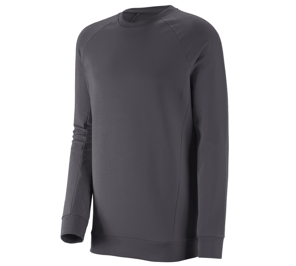 Shirts & Co.: e.s. Sweatshirt cotton stretch, long fit + anthrazit