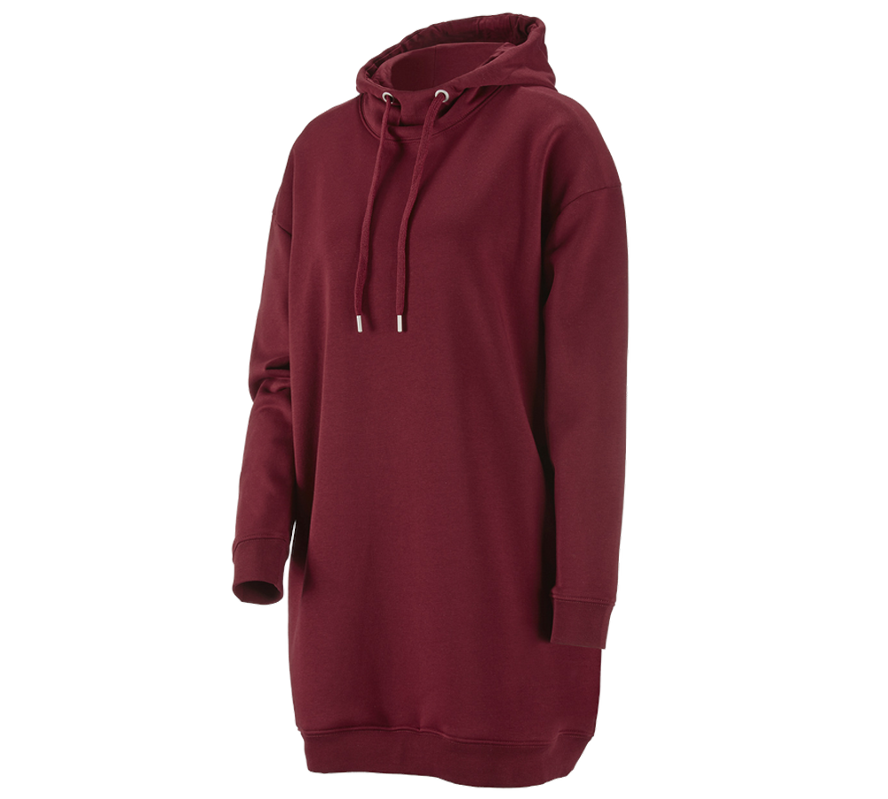 Shirts & Co.: e.s. Oversize Hoody-Sweatshirt poly cotton, Damen + bordeaux