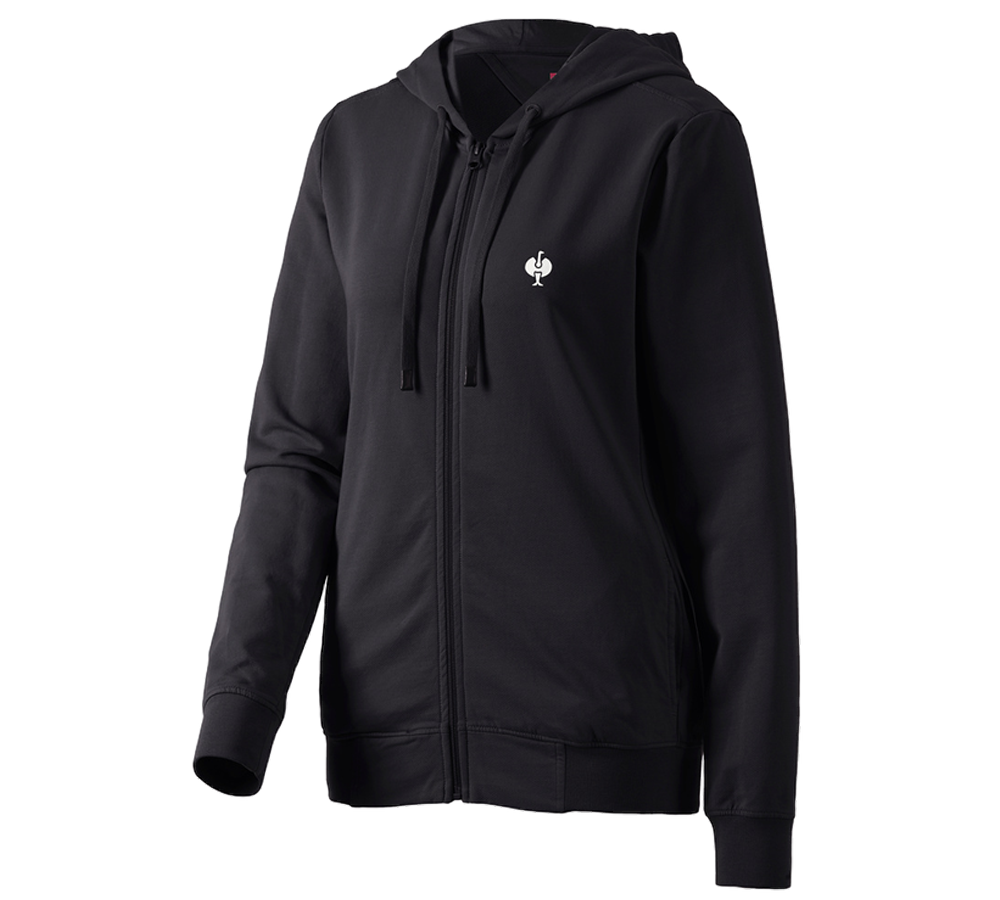 Shirts & Co.: Kapuzensweatjacke e.s.motion ten, Damen + oxidschwarz vintage