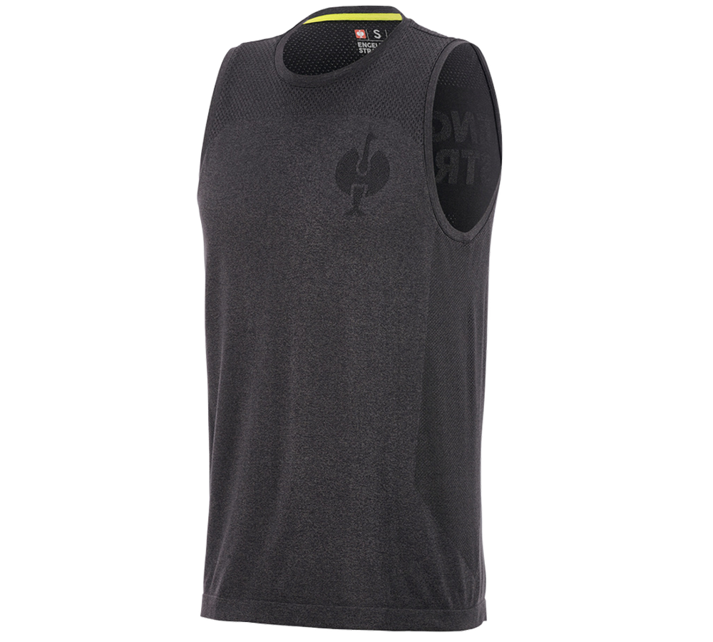 Shirts & Co.: Athletik-Shirt seamless e.s.trail + schwarz melange